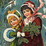 Репродукция старинной рождественской гравюры