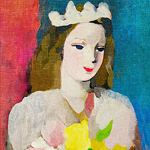 Картина «Девушка с букетом» (холст, галерейная натяжка)