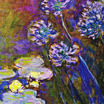 Картина «Водяные лилии и агапантус» (холст, галерейная натяжка)