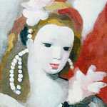 Картина «Девушка с цветком» (холст, галерейная натяжка)