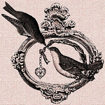 Репродукция ретро-гравюры «One from the Heart» в раме «Амели» (античное серебро)