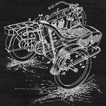 Арт-постер «Патент на коляску мотоцикла, 1918»