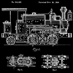 Арт-постер «Патент на локомотивный вагон, 1886» (версия 2)