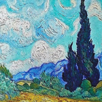 Картина «Пшеничное поле с кипарисом» (холст, галерейная натяжка)