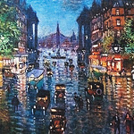 Картина «Парижский бульвар» (холст, галерейная натяжка)