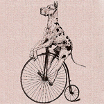 Репродукция ретро-гравюры «Bicycle Walk» в раме «Амели» (античное серебро)