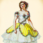 Репродукция гравюры «Викторианские танцы» в раме «Мадлен»