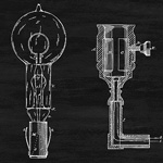 Арт-постер «Патент Эдисона на электрическую лампу и держатель, 1882»