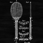 Арт-постер «Патент на теннисную ракетку, 1923»