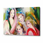 Картина «Женщина и три девочки» (холст, галерейная натяжка)