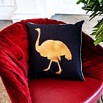 Интерьерная подушка «Золотой страус»