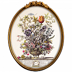 Репродукция на холсте «12 месяцев цветения», версия Февраль, в раме «Тиффани»