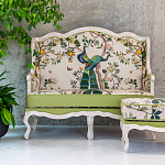 Двухместный диван «Индокитайский зелёный павлин»