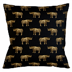 Интерьерная подушка «Группа носорогов в черном»