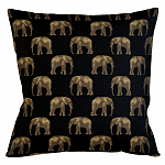 Интерьерная подушка «Группа слонов в черном»