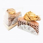 Полотенце столовое для гурманов «Кусочек торта «Золотая роза в карамели»