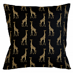 Интерьерная подушка «Группа жирафов в черном»