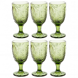 Бокалы «Эльза» (6 штук, зеленый опал) бокал стакан фужер рюмка стопка стопки чаша чашка кружка  кубок кубки посуда кухня столовая