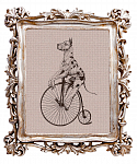 Репродукция ретро-гравюры «Bicycle Walk» в раме «Амели» (античное серебро)
