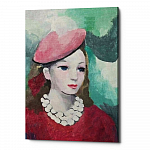 Картина «Портрет женщины в бусах» (холст, галерейная натяжка)