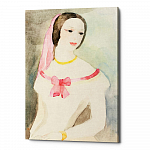 Картина «Девушка в белом платье с розовой лентой» (холст, галерейная натяжка)