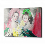 Картина «Две девушки с цветами» (холст, галерейная натяжка)