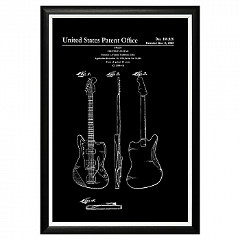 Арт-постер «Патент на электрогитару Fender»