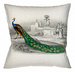 Интерьерная подушка  «Величественно окрашенный портрет павлина» (версия 4)