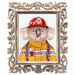 Репродукция «Мистер Пожарный» в картинной раме «Соланж»