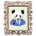 Репродукция «Мистер Панда» в картинной раме «Соланж»