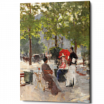 Картина «Парижское кафе» (холст, галерейная натяжка)