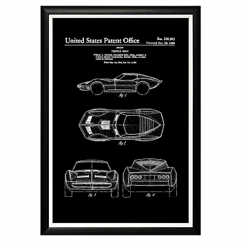 Арт-постер «Патент General Motors Corporation на корпус автомобиля, 1966»