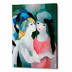 Картина «Девушки, поцелуй» (холст, галерейная натяжка)