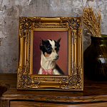 Репродукция картины «Портрет собаки с розовым бантиком»