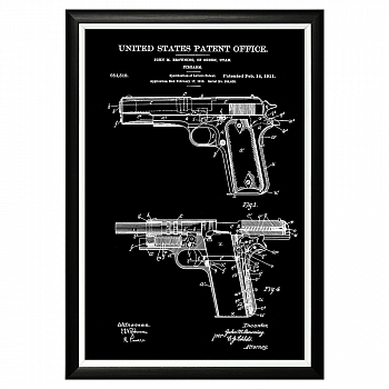 Арт-постер «Патент Джона Браунинга на пистолет, 1911»