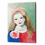 Картина «Девушка с цветком в петлице» (холст, галерейная натяжка)