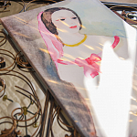 Картина «Девушка в белом платье с розовой лентой» (холст, галерейная натяжка)