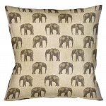 Интерьерная подушка «Группа слонов в бежевом»