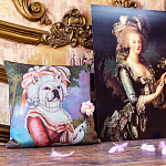 Арт-подушка «Музейный экспонат», версия 44 «Мария-Антуанетта с розой»