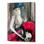 Картина «Женщина с собакой и кошкой» (холст, галерейная натяжка)